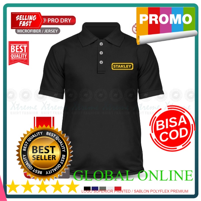 ⭐️⭐️⭐️⭐️⭐️POLO LOGO Polo T Shirt  Stanley Tools Hardware Drill Home Fix Baju Lelaki Service Casual U
