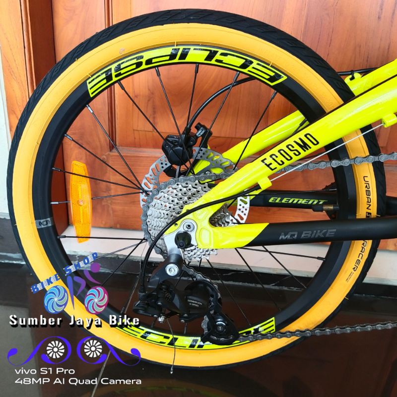 Sepeda Lipat 20 Inch Element Ecosmo 10sp Bike For Ibadah Hydraulic