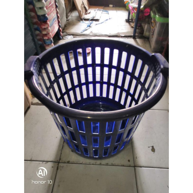 keranjang baju bulat laundry basket plastik