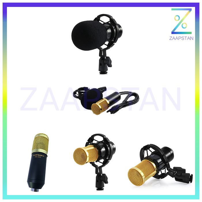 Paket Karaoke Recording Smule Microphone BM 800 Mic Stand Arm Pop Filter Phone Holder V8 Soundcard