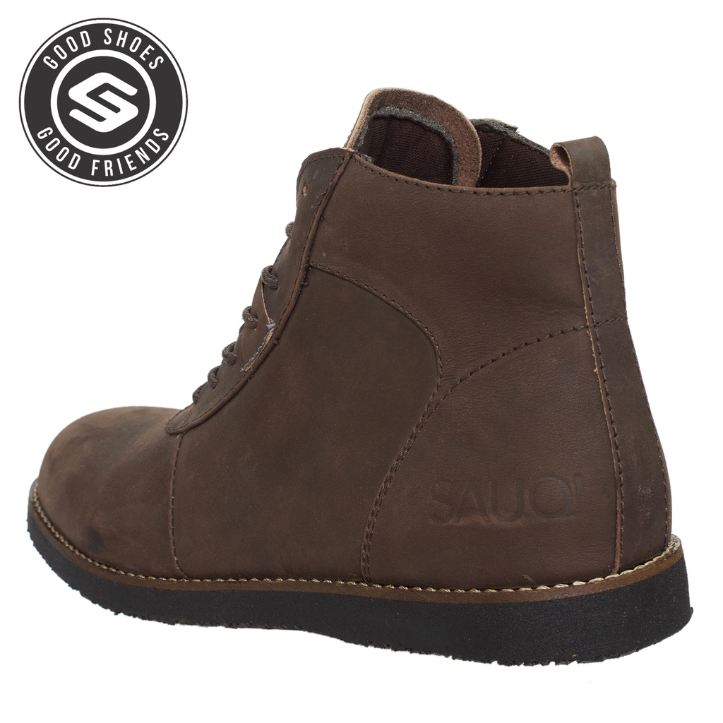 Sauqi Footwear - NVM Boots Brown Sepatu Pria Kulit Asli