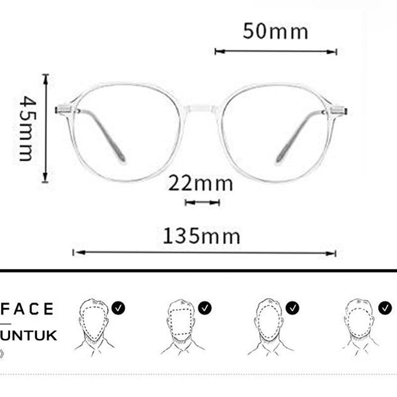 Kacamata FRAME+LENSA minus Antiradiasi Blueray Tr90 + Metal Fashion Terbaru pria dan wanita 2053