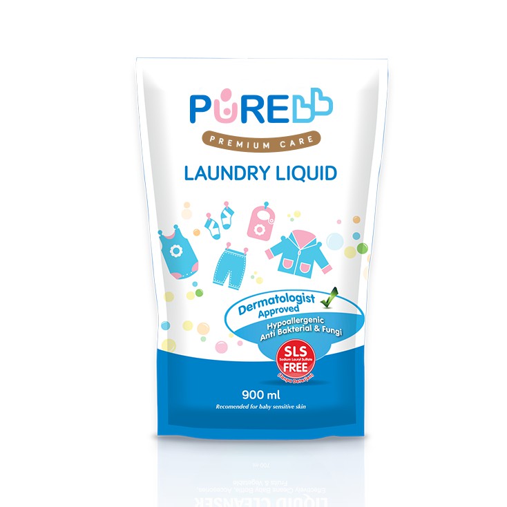 Pure Baby Laundry Liquid Refill - 900ml Combo isi 3 - Laundry Liquid - Buy 2 Get 1 Free