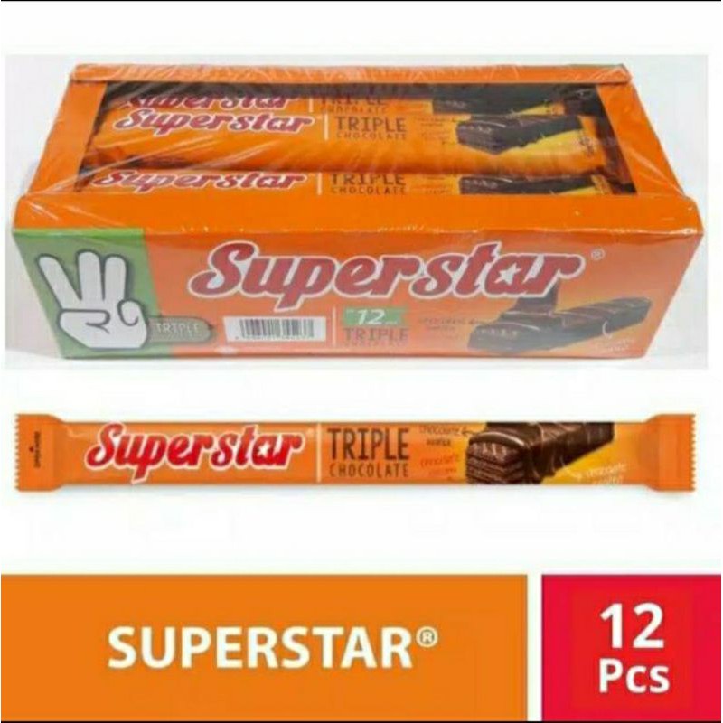 SuperStar Triple Coklat Isi 12 Pcs