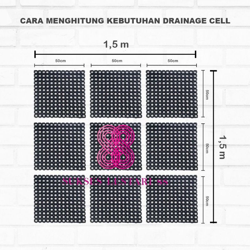 DRAINASE SEL DRAINAGE CELL RUMPUT SINTETIS 50 x 50 RING MAT