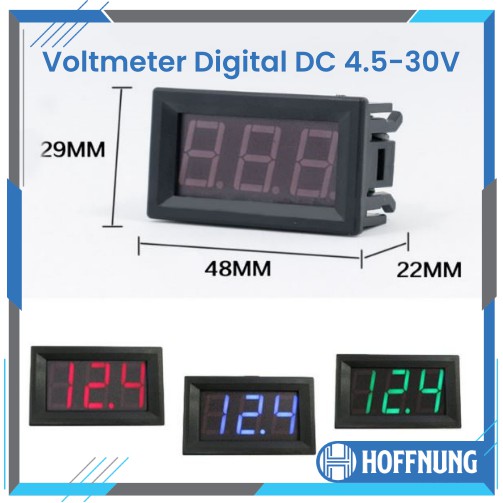 Volt Meter Mini Digital DC 4.5-30v Voltmeter Digital 0.56 inch 2 Wire