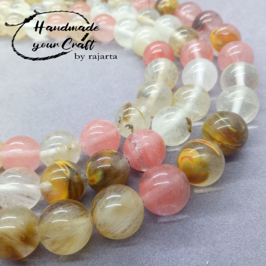 Butir Batu Cherry Quartz Beads Natural Loose Stone