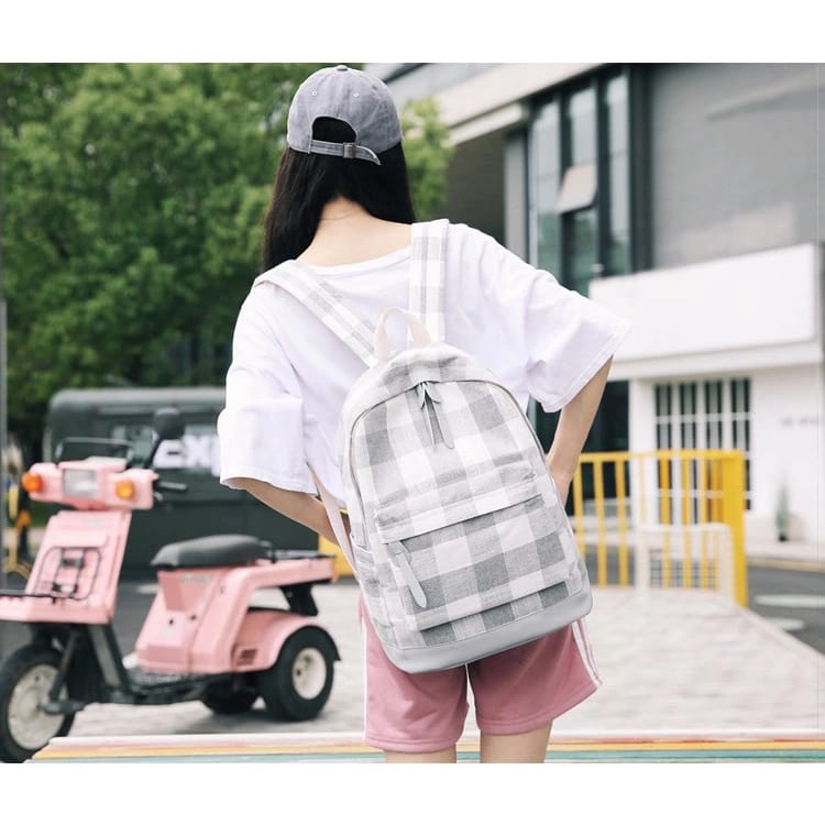 Tas Ransel Wanita Remaja Perempuan Kekinian Tas Ransel Sekolah  TK,SD,SMP SMU Motif  Aesthetic Tas Backpack Model  Style Korean