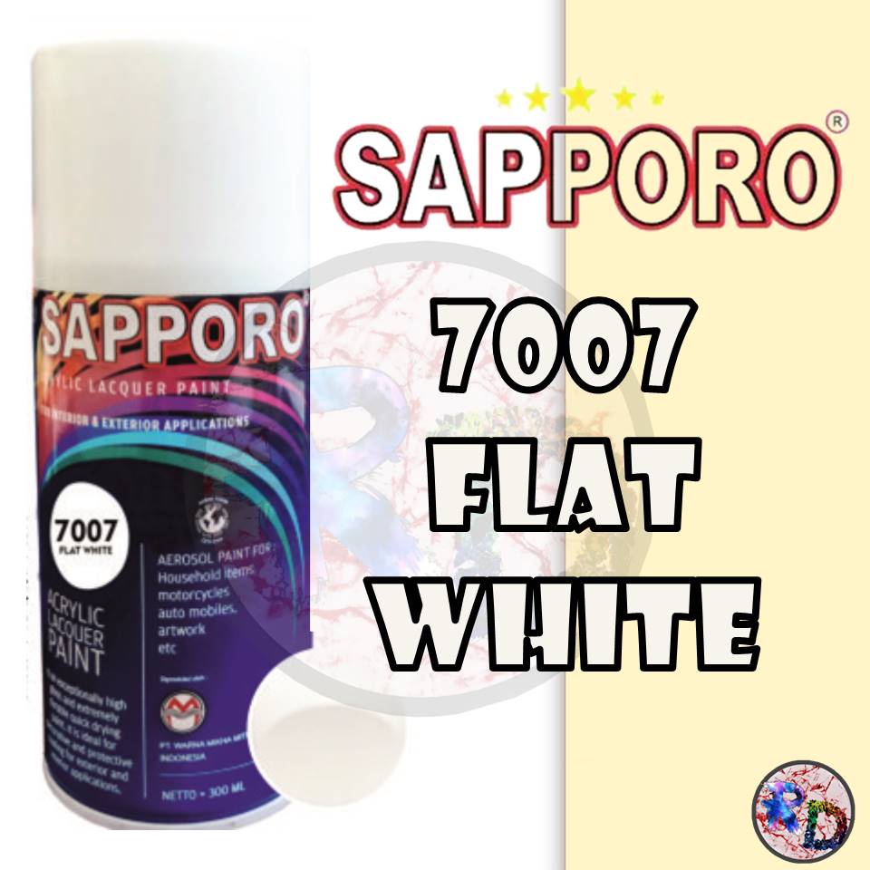 Sapporo Paint Flat White 7007 / Putih Doff / cat semprot / pylox