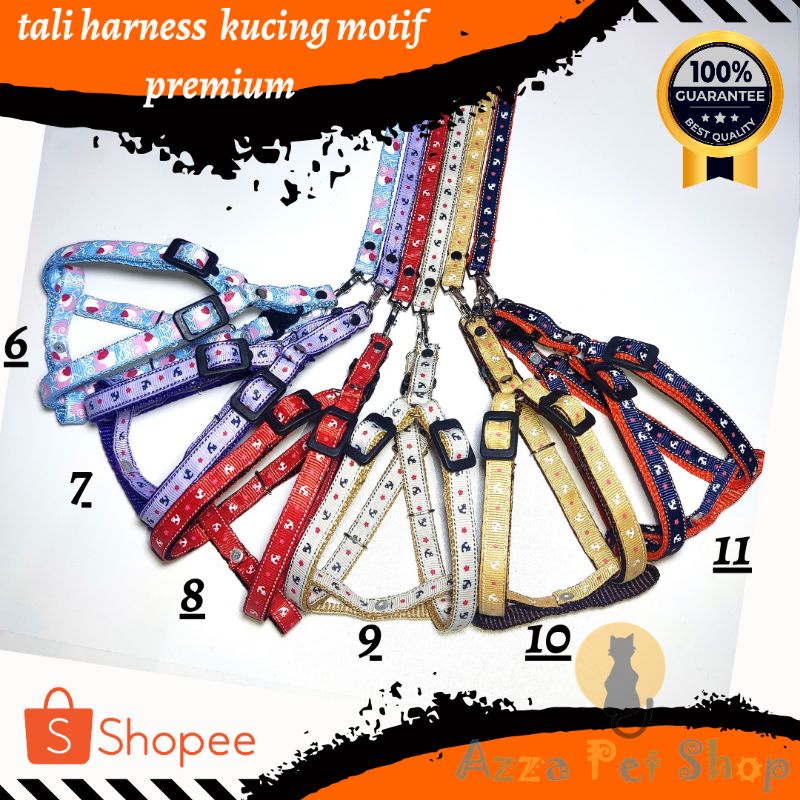 tali harness kucing model Y motif premium / tali body harness kucing / harnes kucing / harnes anjing