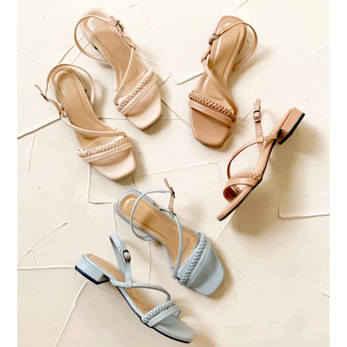 Eliza heels - Sandal kepang wanita hak tahu