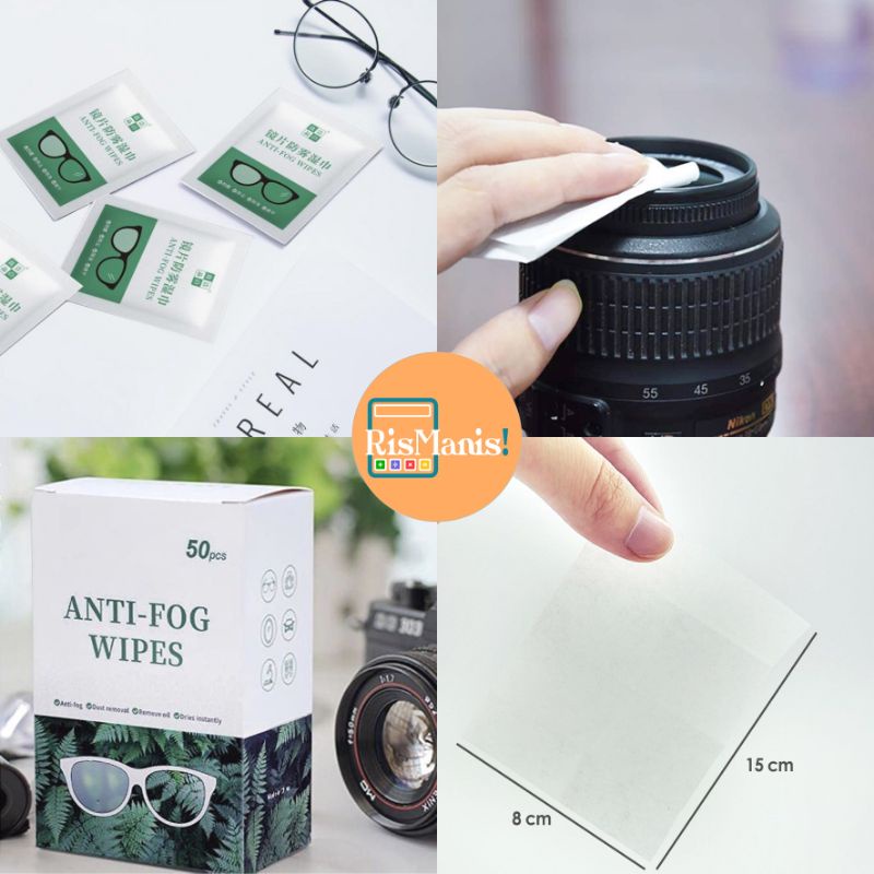 ANTI-FOG GLASSES WIPES - Tissue Ajaib Lap Kacamata Anti Embun Tisu Pembersih Lensa Kamera Kaca Helm