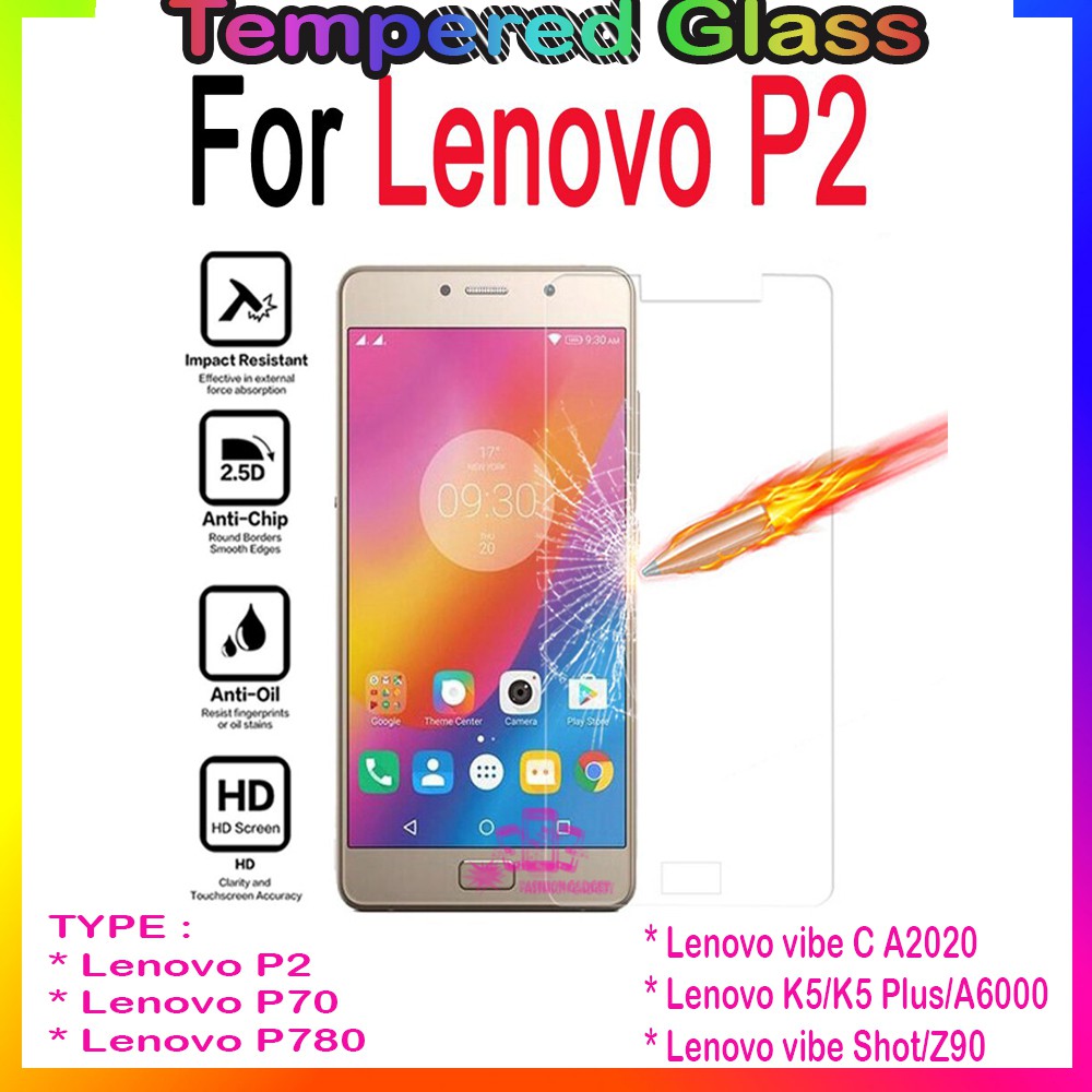 TEMPERED GLASS LENOVO P1 TURBO / LENOVO P70 / LENOVO P780 / LENOVO A2020 / LENOVO K5 / LENOVO K5 PLUS / LENOVO A6020 / LENOVO Z90 ANTI GORES KACA TEMPER GLASS