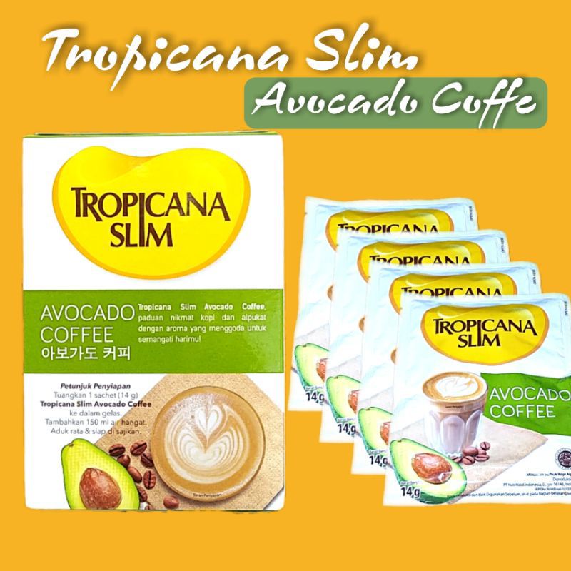 

Topicana Slim Coffe Avocado Box 4sachet x 14gr