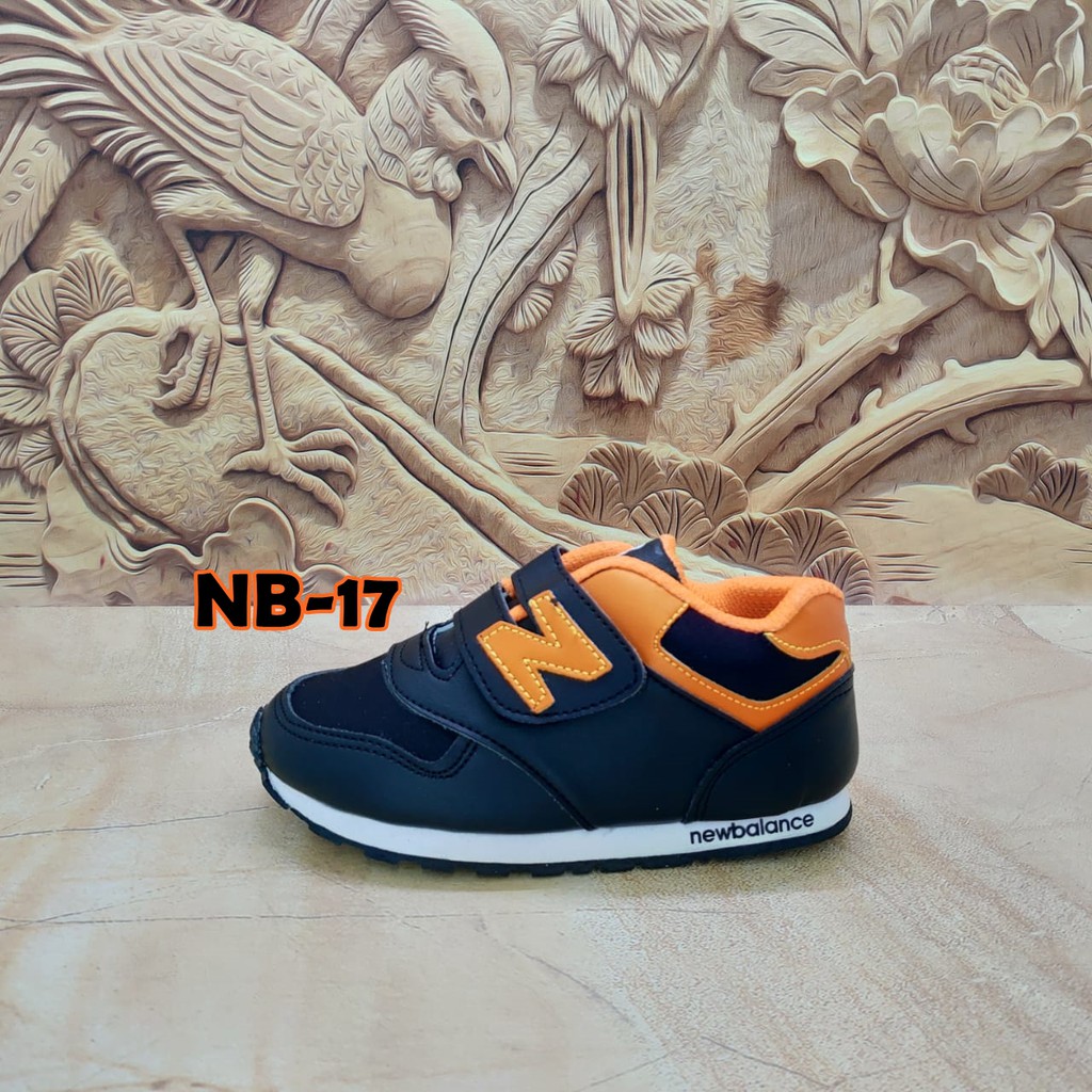 Sepatu New Balance Anak Hitam Orange Murah - Sepatu Anak Sekolah Sepatu Anak Cowo Sepatu Perempuan