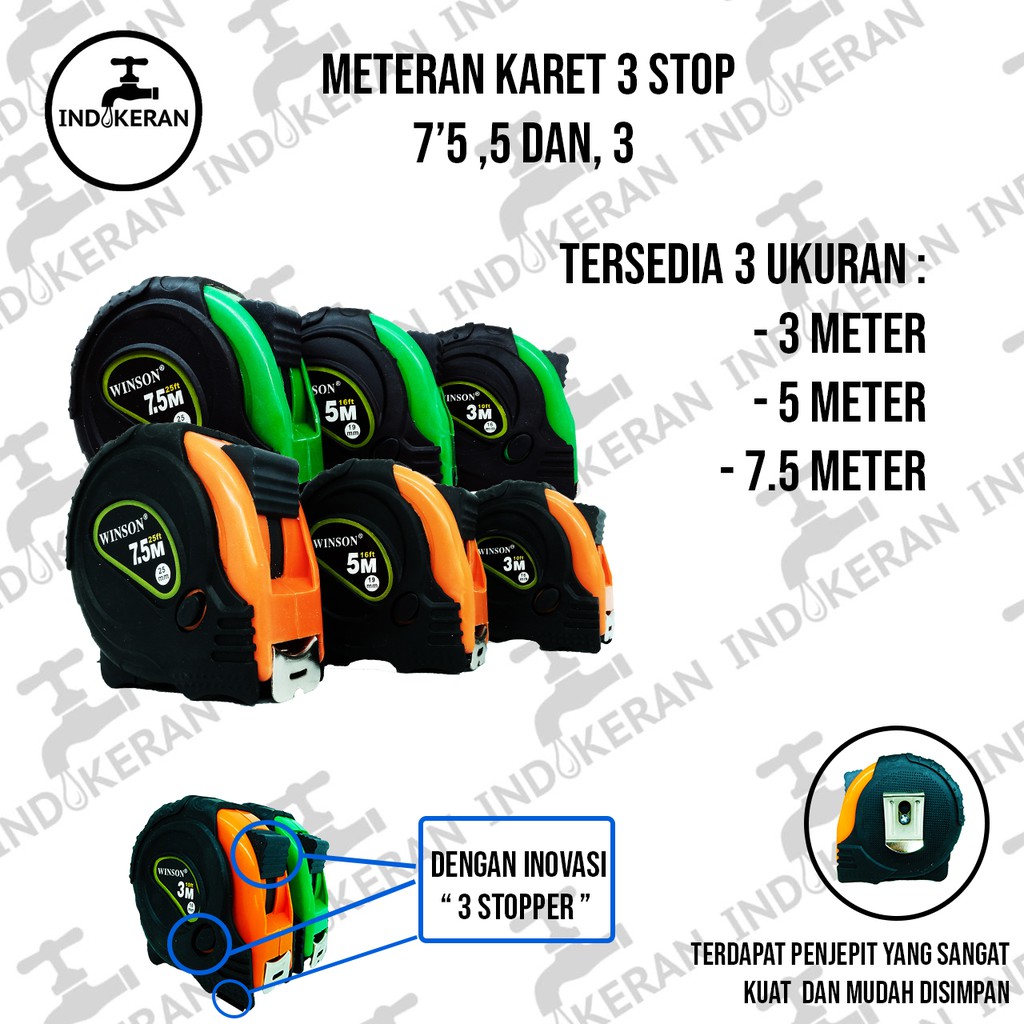 INDOKERAN - Meteran Karet Tukang Measuring Tape - High Quality