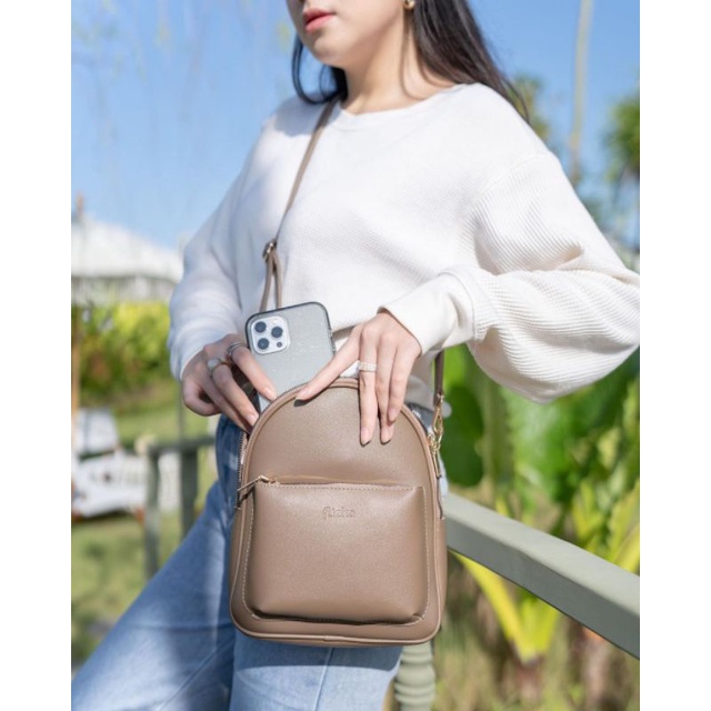 Mini Ransel Flicka Kode J23 Taupe,free DustBag+Gift Menarik