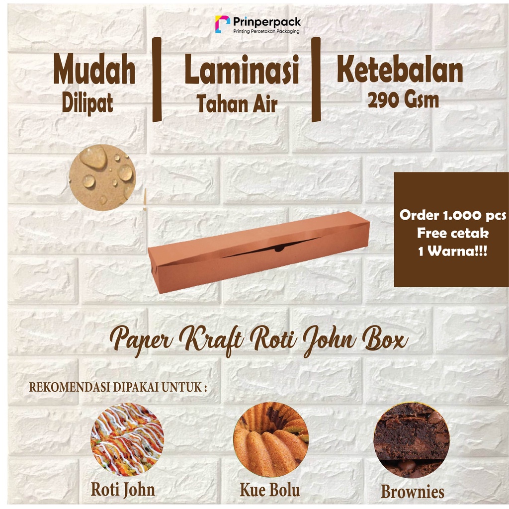 Paper Roti John / dus kue / dus roti / kotak makanan / laminasi / food grade