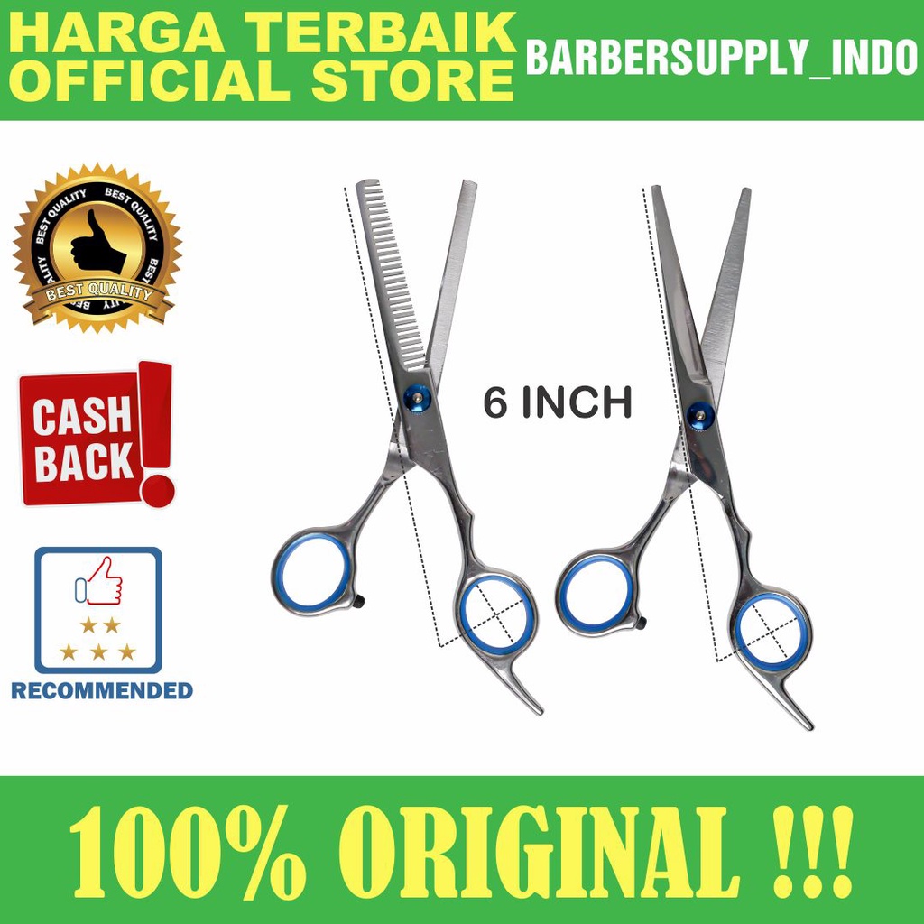 GUNTING POTONG RAMBUT GUNTING SASAK GUNTING RAMBUT SET STAINLESS KARET