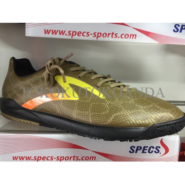 Sepatu futsal specs original accelerator fury in gold-yellow-black