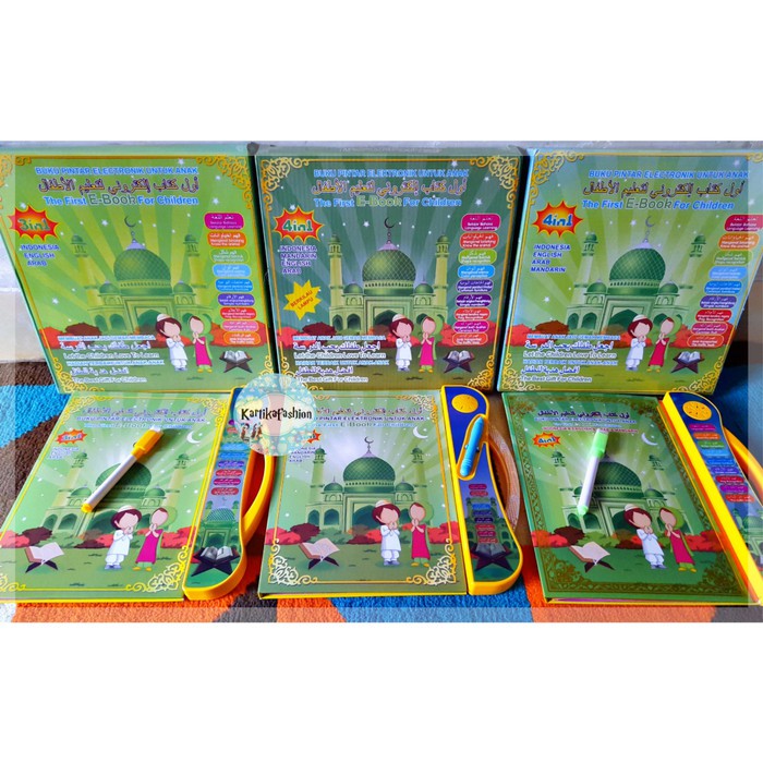 Mainan Edukasi Anak Buku Pintar Elektronik E-Book 4 Bahasa-0