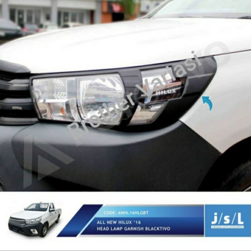 Toyota All New Hilux Head Lamp Garnish Blactivo / Aksesoris Hilux