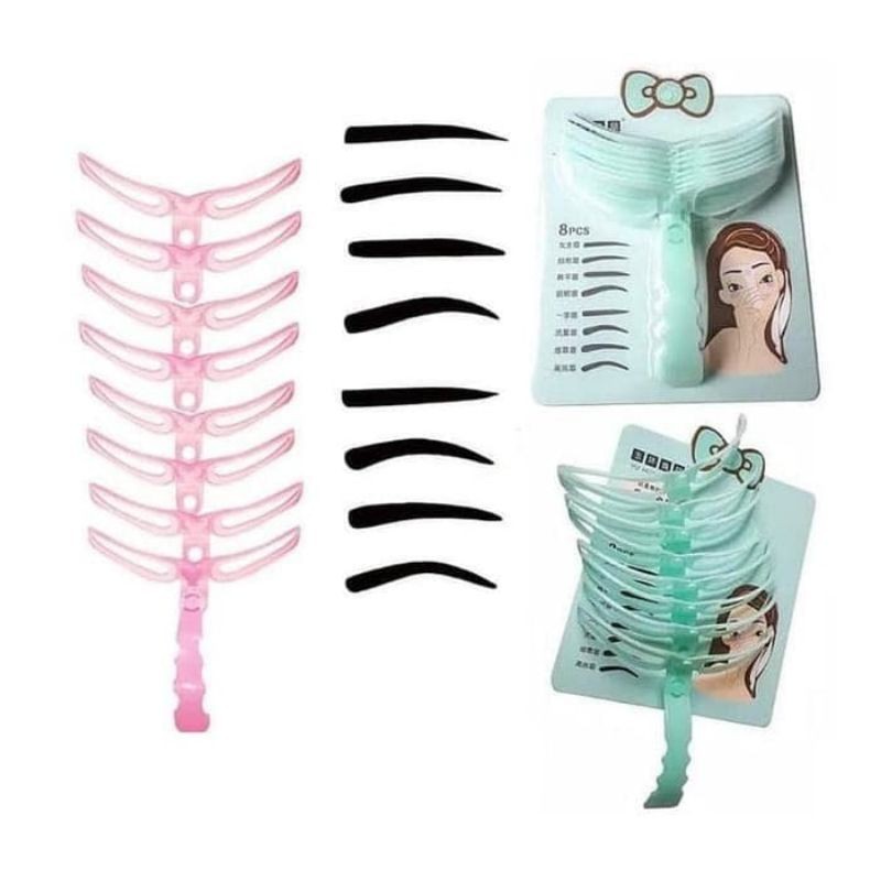 Cetakan alis mata 8 in 1- Eyebrow tempelate cetakan alis