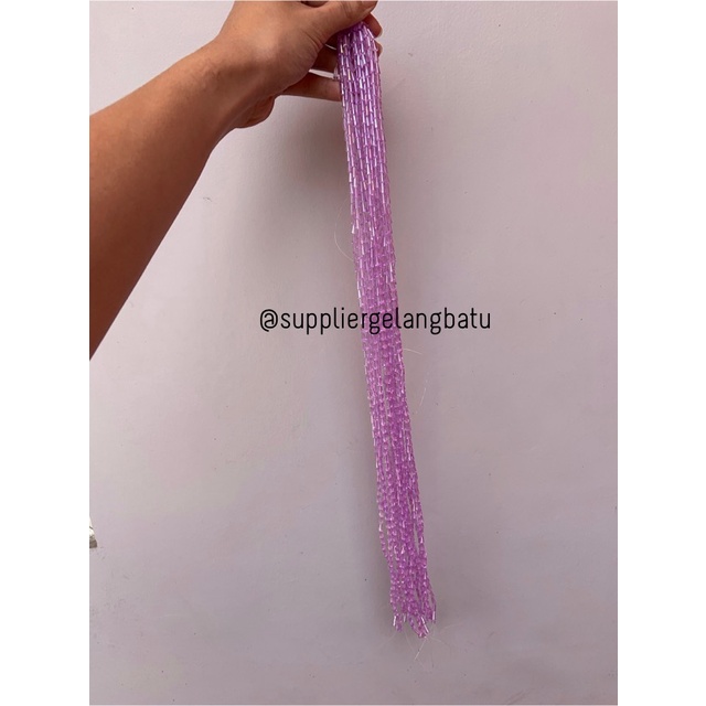 kristal terompet 8 x 4mm PURPLE UNGU PAGODA PREMIUM rencengan payet