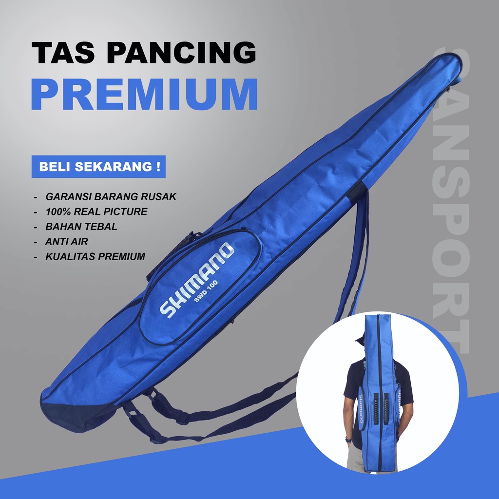 Tas Pancing Ransel - Tas Joran dan Reel - Bahan Kanvas Anti Air - Tas Pancing Shimano Panjang 100cm 