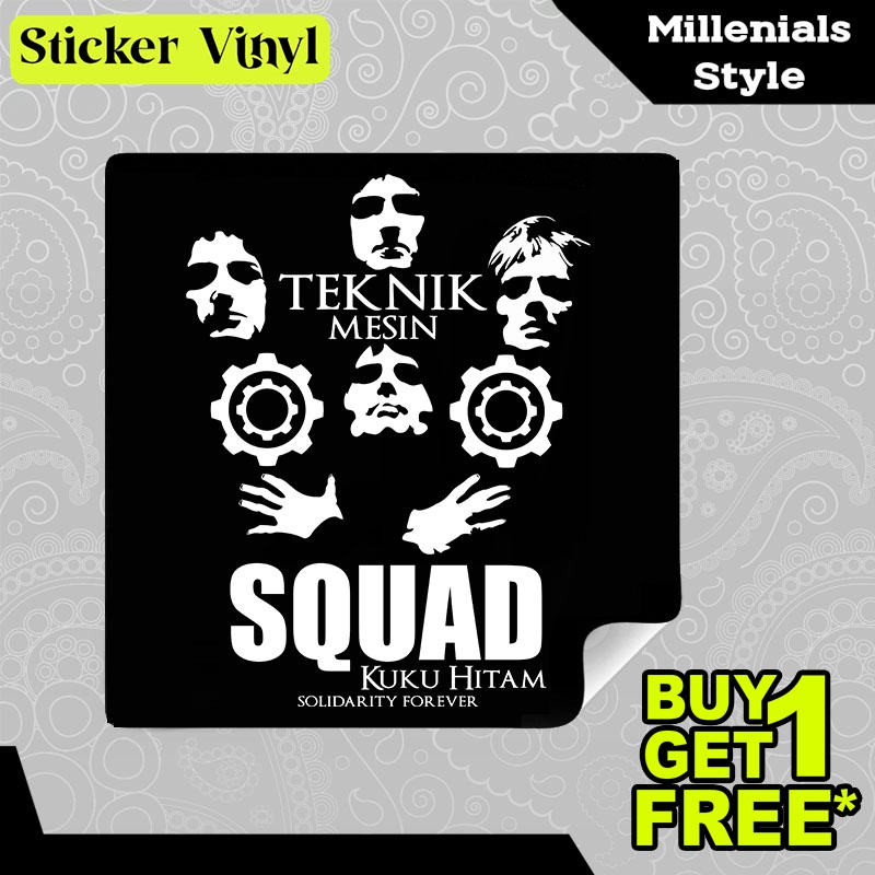 

Stiker Sticker Teknik Mesin Squad Kuku Hitam STM Solidarity Forever Tulisan Kalimat Gaul dan Kekinian Aesthetic Bahan Vinyl Satuan Anti Air