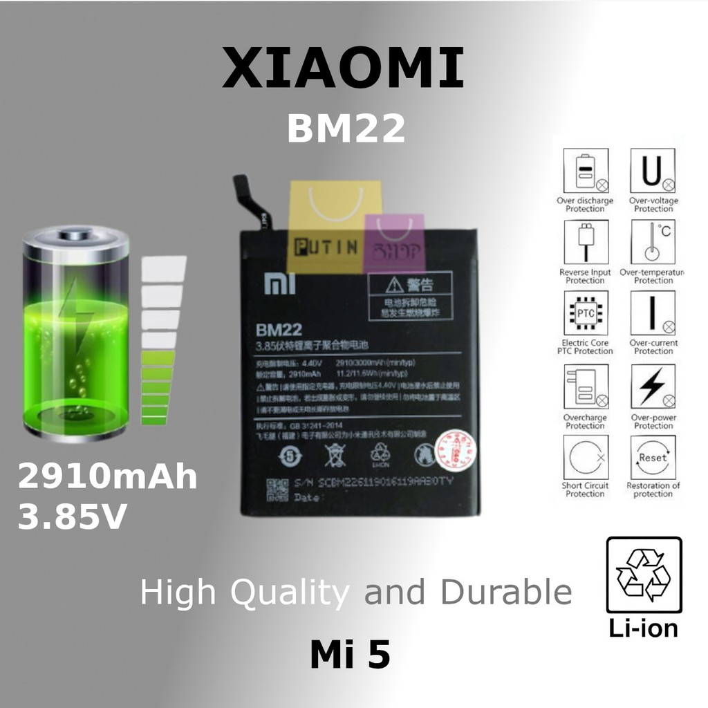 (P) Baterai batre battery batere Original Xiaomi Mi5 / MI 5 / BM22