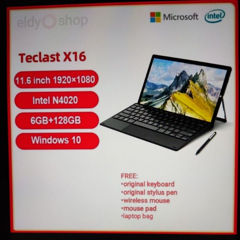 Teclast X16 11.6 inch 2in1 tablet PC 6GB/128GB SSD intel gemini lake N4020 Windows 10