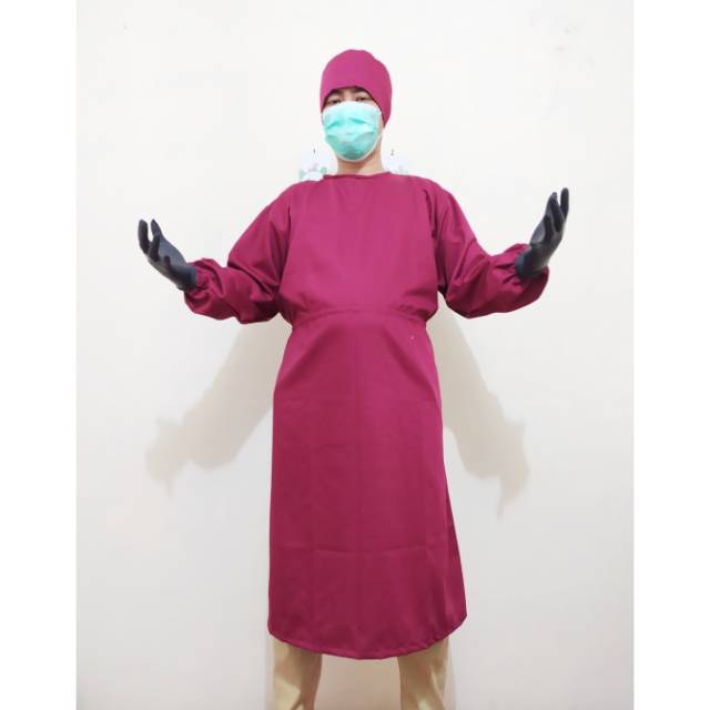 Gown apron APD baju OK set cap