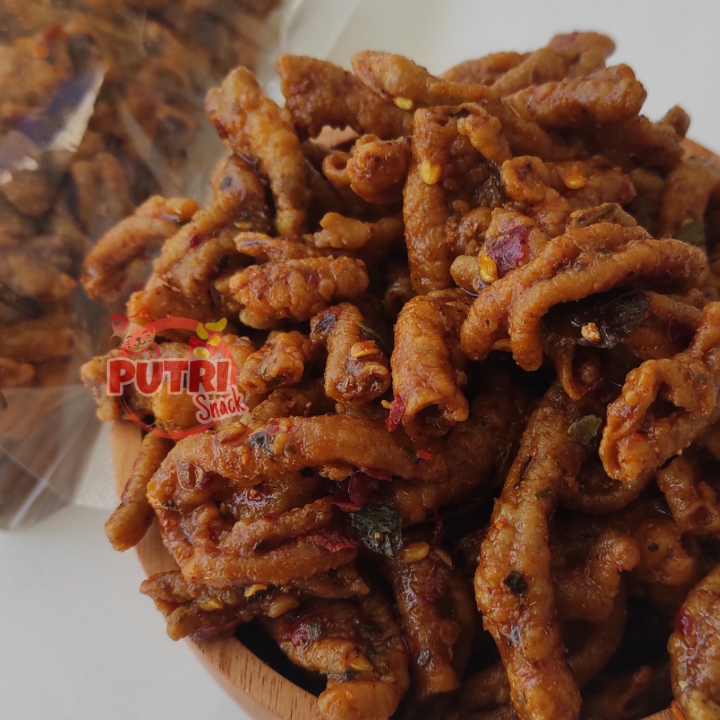 USUS AYAM CRISPY HALAL 250gr DAUN JERUK BANYAK RASA KERIPIK USUS