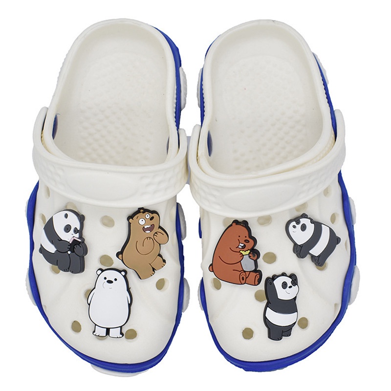 bare bear Jibbitz Crocs anime pin wanita charms sandal DIY  Aksesoris Bahan Untuk Dekorasi Sepatu Hadiah anak pria