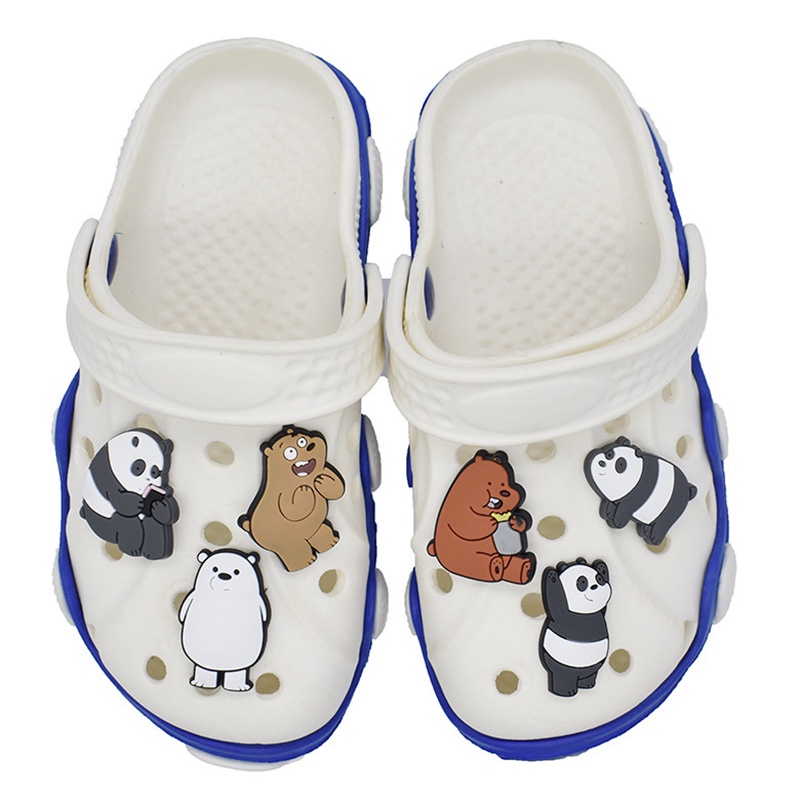 bare bear Jibbitz Crocs anime pin wanita charms sandal DIY  Aksesoris Bahan Untuk Dekorasi Sepatu Hadiah anak pria