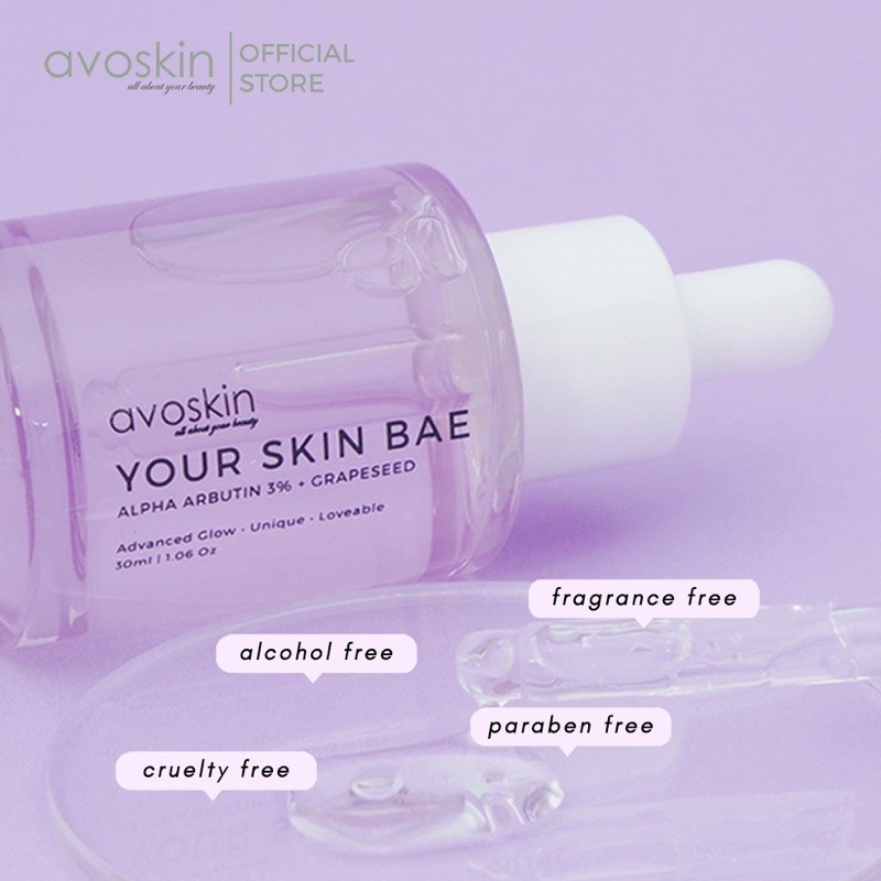 AVOSKIN Your Skin Bae Alpha Arbutin 3% + Grapeseed Indonesia / Avo Skin / Advanced Glow Unique Serum