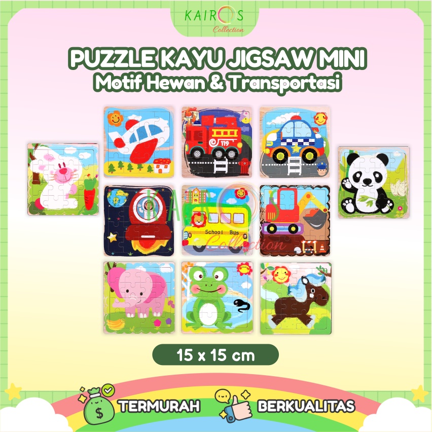 Puzzle Kayu Anak 4x4 (16pcs) Jigsaw Puzzle 4x4