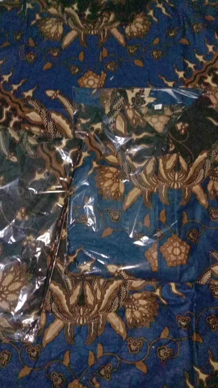 Kemeja Batik Pria Lengan Pendek Size M L Xl Xxl  Bswart Batik Hrb026 Kenongo Hem Keris Biru