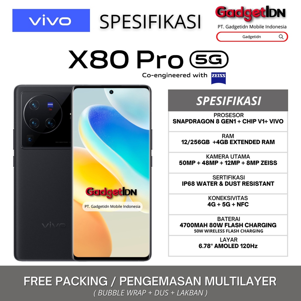 VIVO X80 PRO | X80 5G 12/256GB X80PRO GARANSI RESMI VIVO