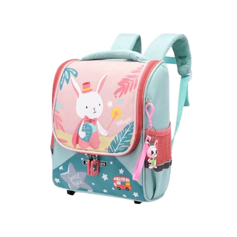 Skoola Tas Sekolah Anak Perempuan TK SD Ransel Kelinci Free Keychain - Rabbit Wonderland