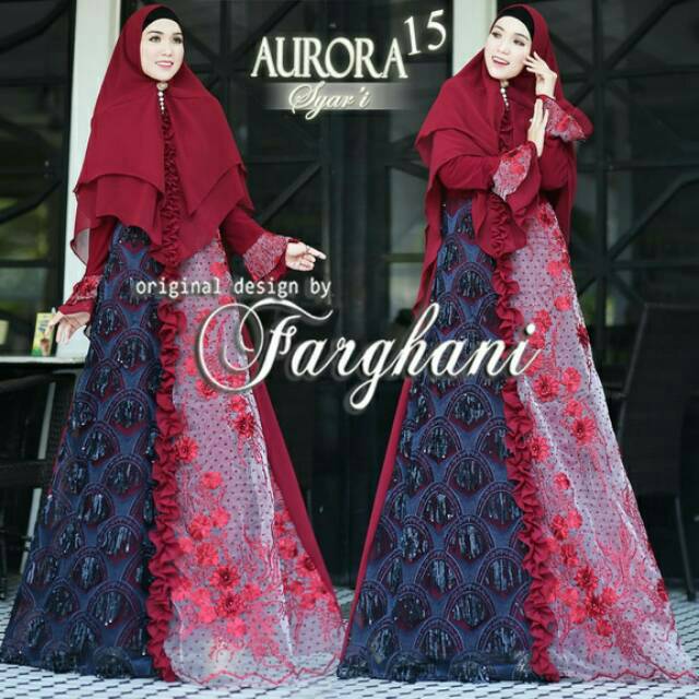 Gamis Branded dan Khimar AURORA-15 by FARGHANI Original