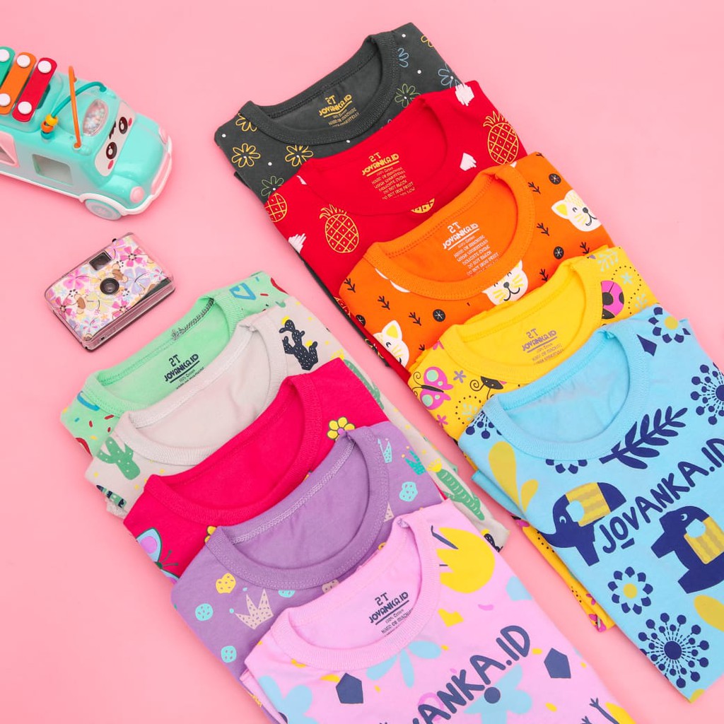 DRESS ANAK PEREMPUAN MOTIF PATTERN FREE TOPI BUCKET USIA 2-10 TAHUN