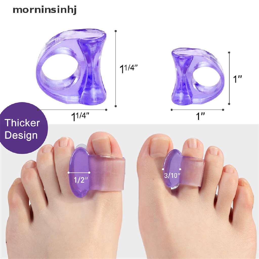 4 Pasang Separator Jari Kaki Bahan Gel Silikon Lembut Untuk Korektor Hallux Valgus / Bunion