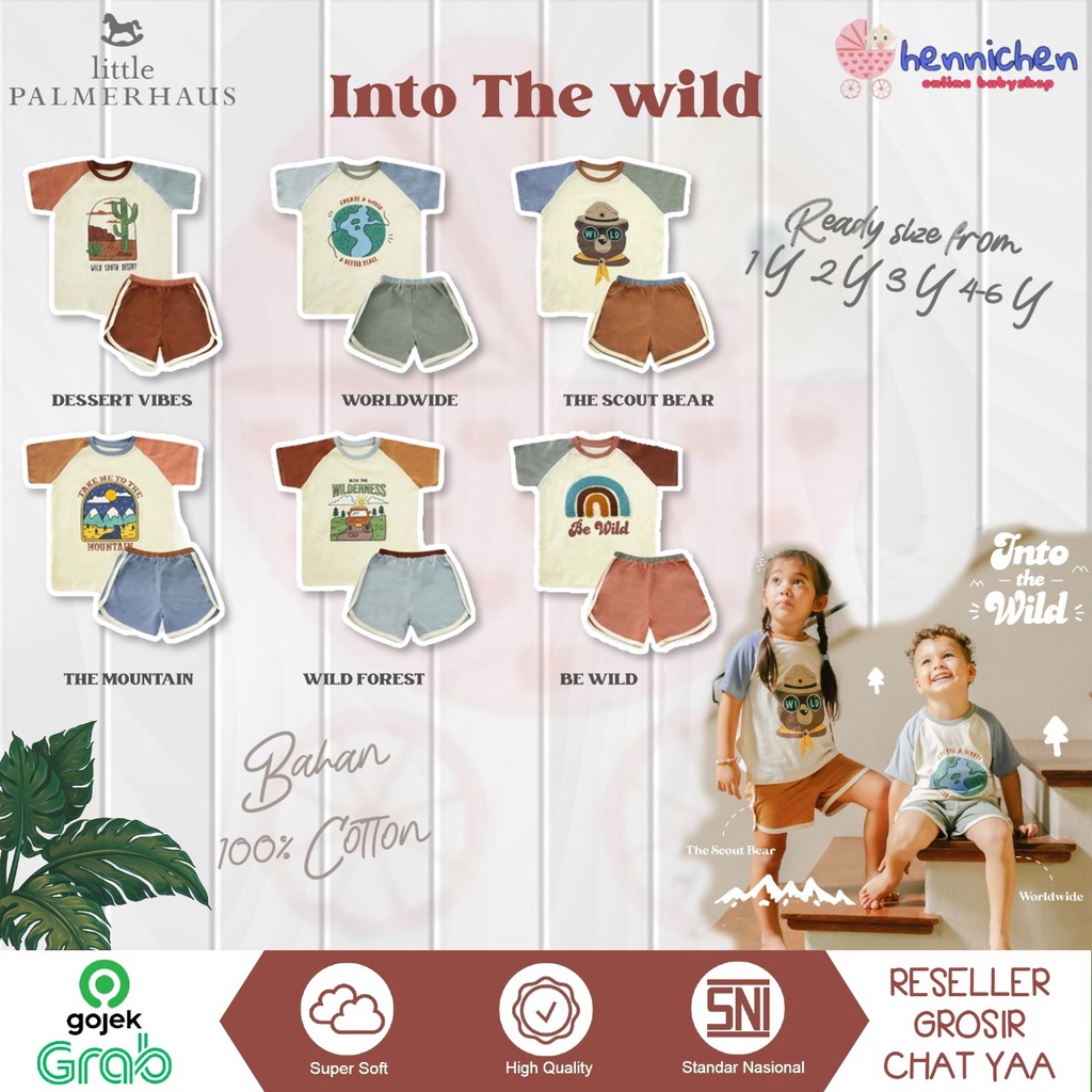 PROMO 7.7 PROMO BAJU LEBARAN SALE LAST STOK LITTLE PALMERHAUS RETRO SET TRICOLOR INTO THE WILD SETELAN ANAK 1-6 tahun