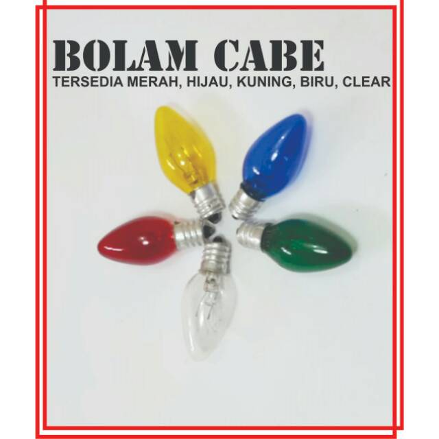 Lampu Cabe / Lampu Bohlam Cabe  / Lampu tidur Warna Warni/Lampu HiasLampu Cabe/ Lampu Bohlam Cabe