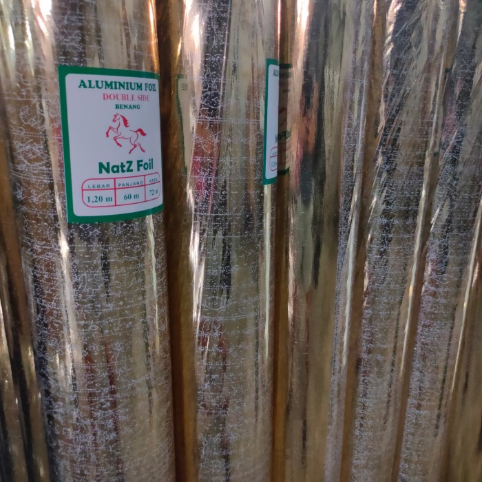 aluminium foil atap roll double benang / dua sisi ( double side )