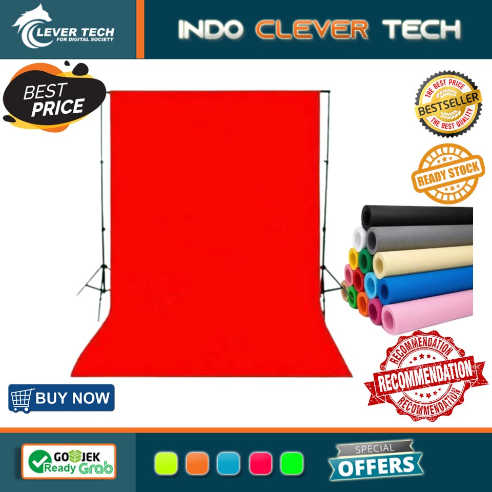 Background Merah Polos Non Woven 3x6