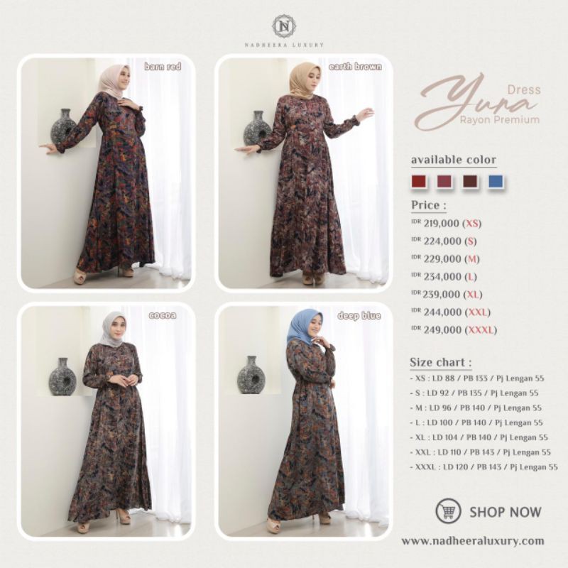 DRESS YURA BY NADHEERA LUXURY / GAMIS ORIGINAL