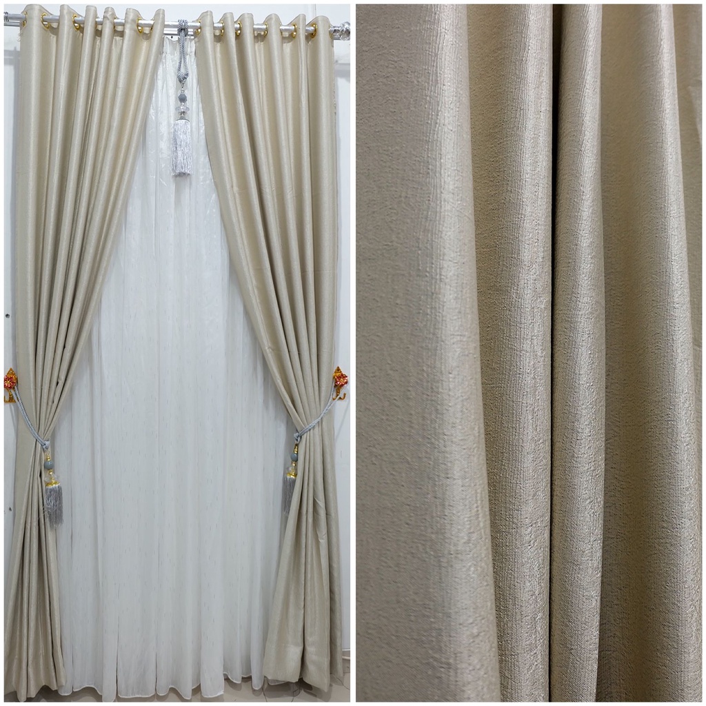 Premium (COD) GORDEN BLACKOUT TINGGI 250 CM BAHAN BLACKOUT GORDEN PINTU DAN JENDELA MODEL SMOKERING